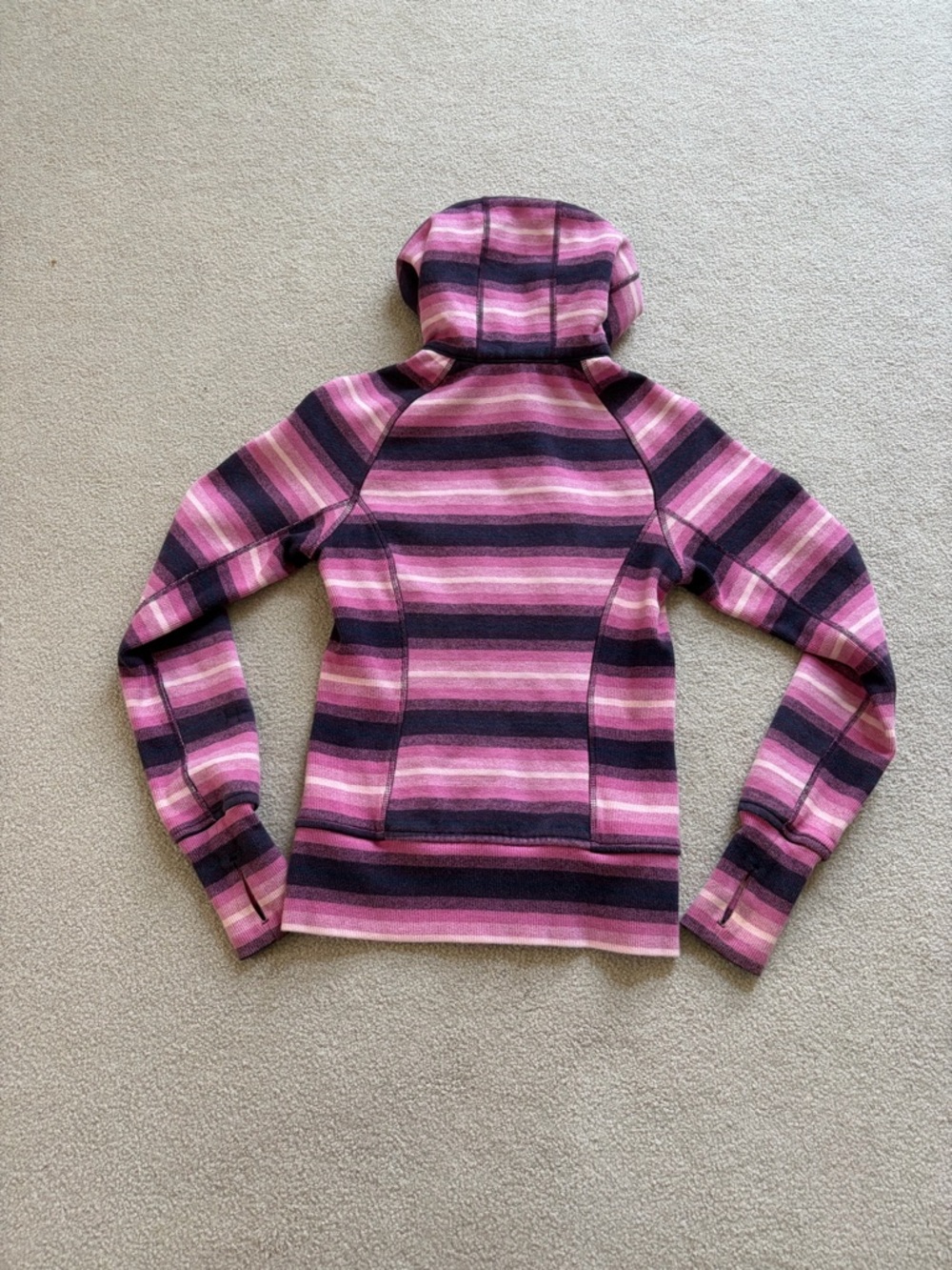lululemon athletica Pink and Purple Striped Hooded Jacket - Picture 3 of 5